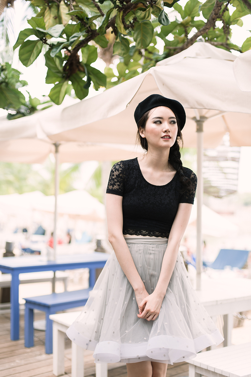 PREMIUM* Flouncy jellyfish dotted jellyfish skirt in Slate grey