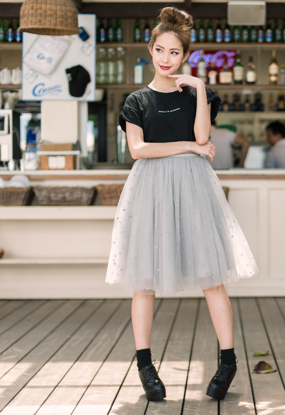idem イデムvolume tulle butterfly dot skirt volume tulle butterfly dot skirt – idem